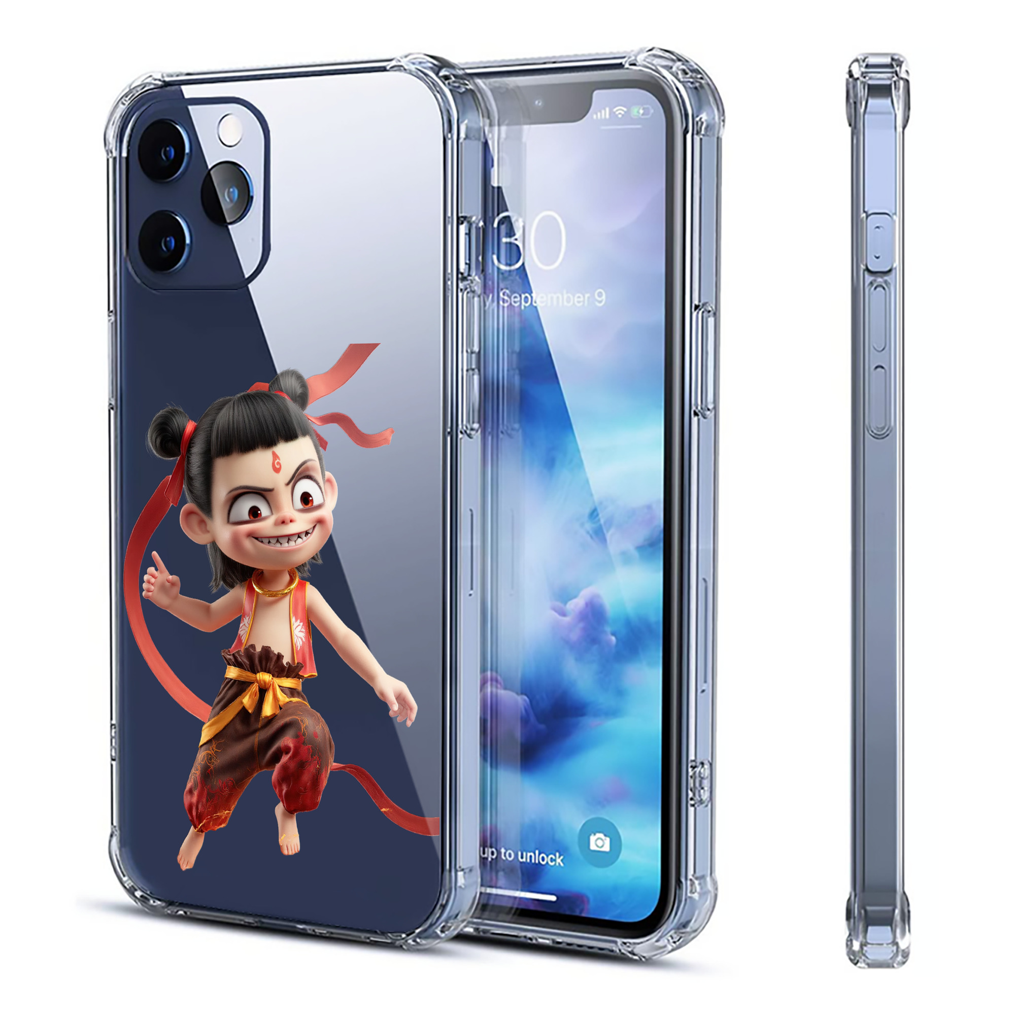 （画像用） Ne Zha 2 ナタ 魔童の大暴れ 【iPhone 12シリーズ対応】透明スマホケース（クリアソフトケース）